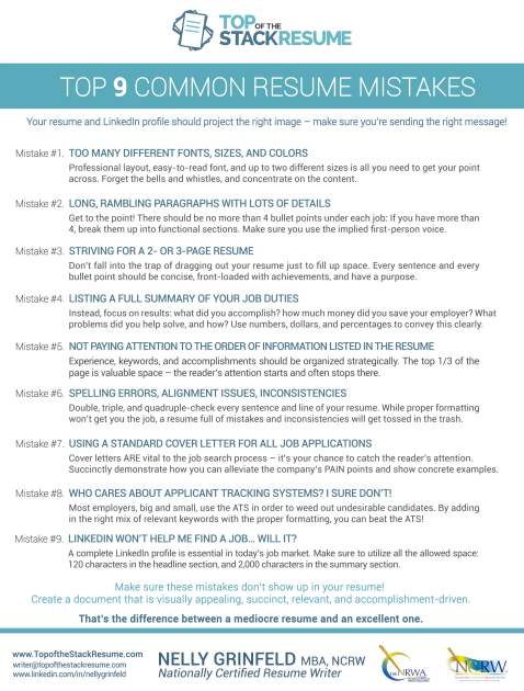 Top 9 Common Resume Mistakes